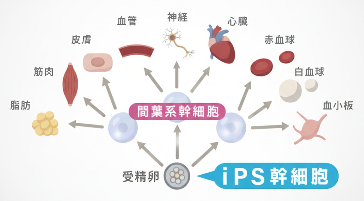 幹細胞およびiPS細胞の概念図（イメージ）